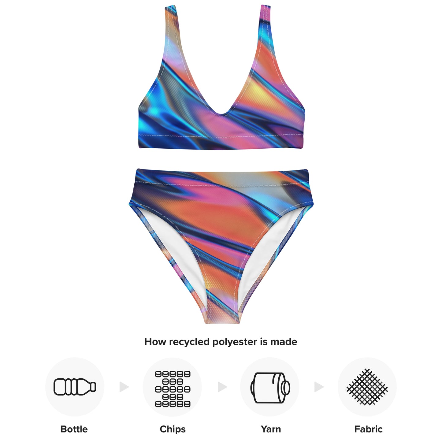 High-waisted Watercolour bikini - BELLAREME