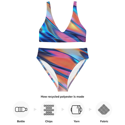 High-waisted Watercolour bikini - BELLAREME