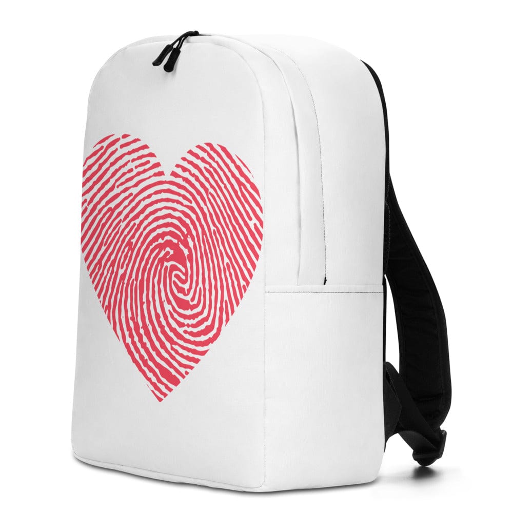 Heart-shaped Fingerprint White Backpack