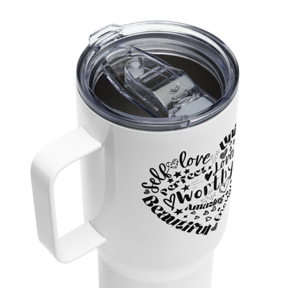 Affirmation Travel mug with a handle