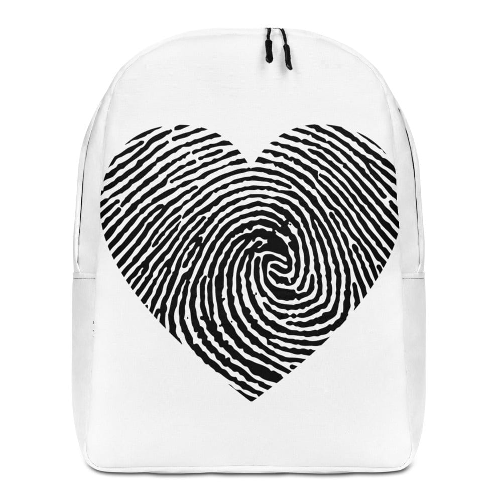 Black/White Heart Fingerprint Backpack - BELLAREME
