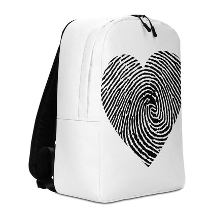 Black/White Heart Fingerprint Backpack - BELLAREME