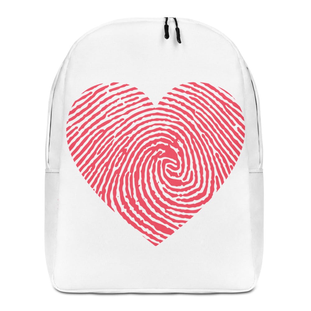 Heart-shaped Fingerprint White Backpack